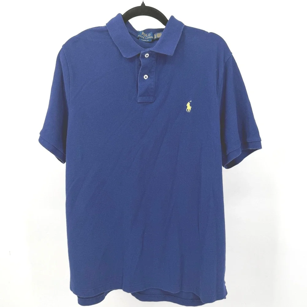 Polo Ralph Lauren Mens XL Polo Shirt Purple Yellow Pony Classic Fit